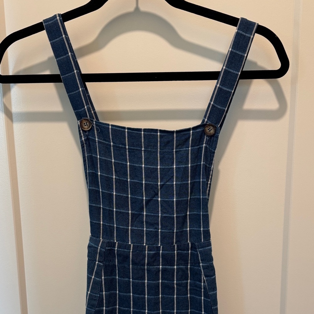 Navy Checkered Kids Casual Dress